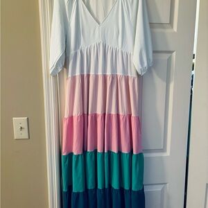Shop The Mint Tiered Maxi Dress